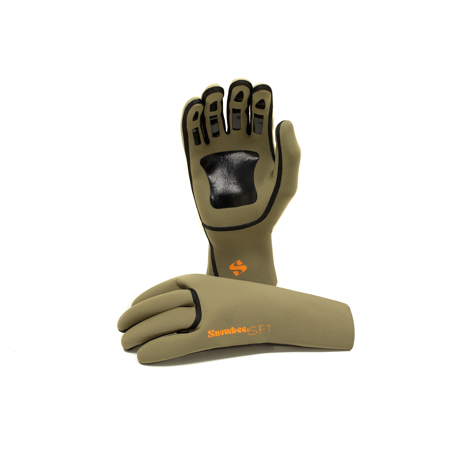 Snowbee Sft Neoprene Gloves 1mm Mid Olive/Black Small 13124OO-S