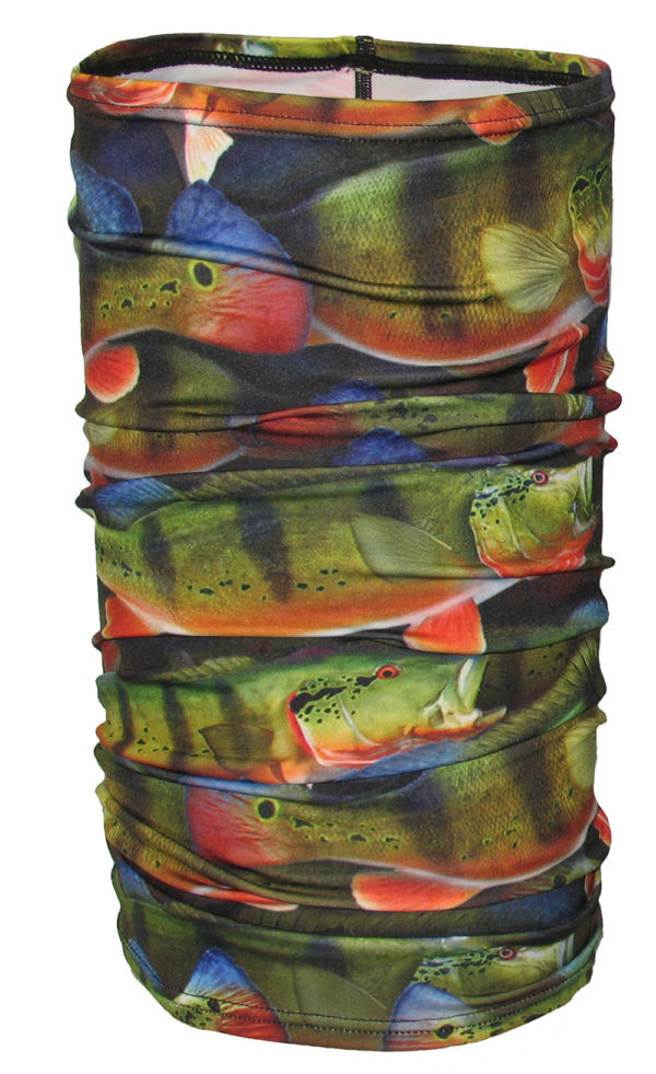 Peacock Bass Neck Gaiter looks good with great protection from the sun and wind