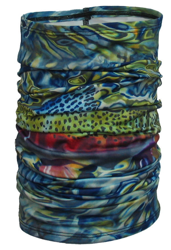 Trout Neck Gaiter of a Rainbow Trout for great Protection from the sun and wind