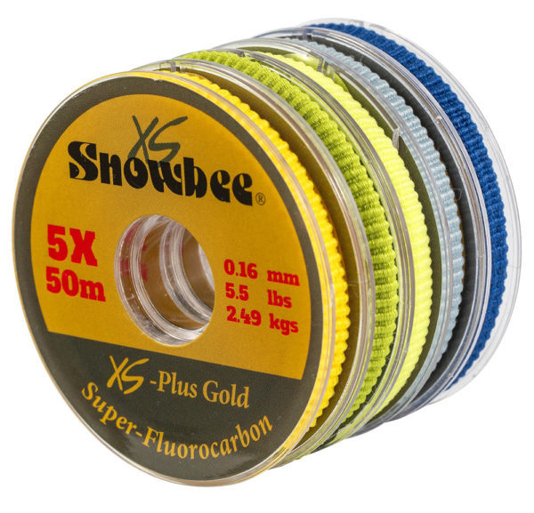 XS-Plus Gold Super Fluorocarbon Tippet Material  Spool are 50m of some the best fluorocarbon on the market, limber for great knot strength. 