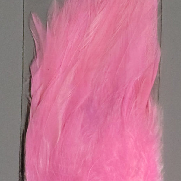 Florescent Medium Pink UV Saddle Hackle