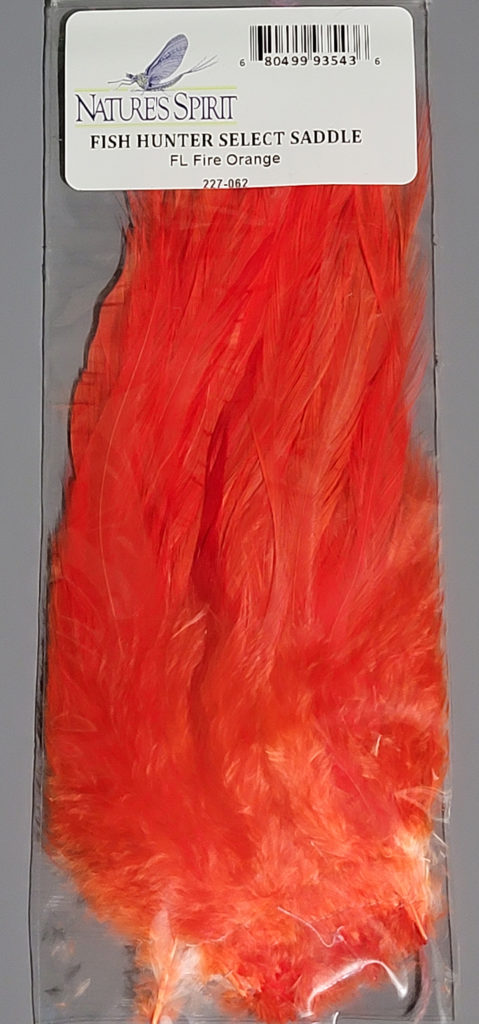 Fish Hunter Florescent Fire Orange Saddle Hackle Streamer Tying Perfection