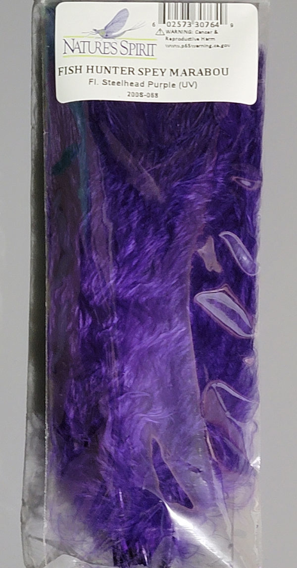 Fish Hunter Fluorescent Steelhead Purple UV Spey Marabou Creates Ultimate Intruder Tie one or several for your box.