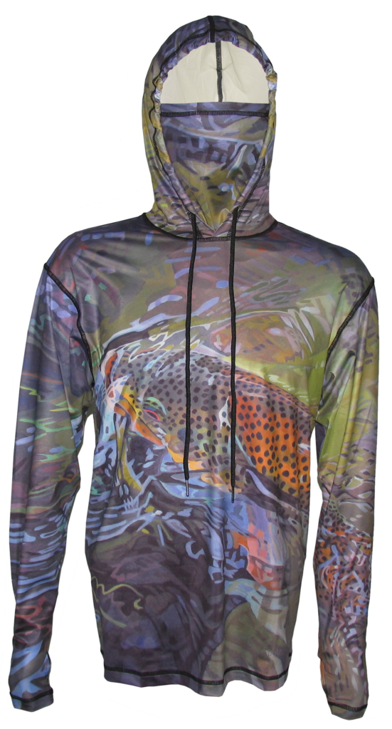 Fishing Hoodie Green River Brown Trout, Saltwater on the fly