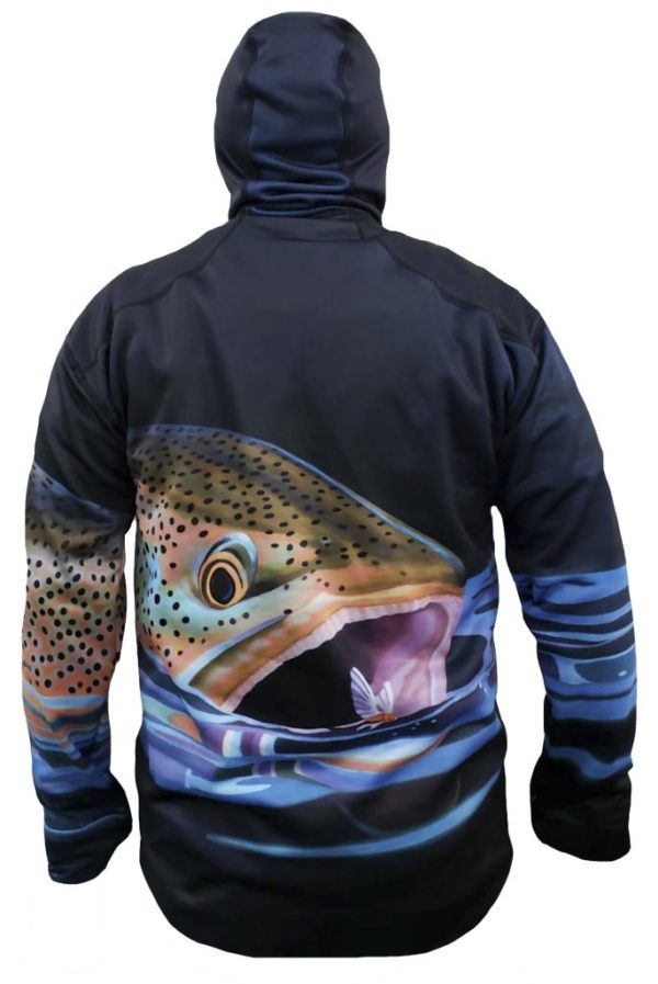 Fishing Hoodie Brown Snack back saltwater on the fly