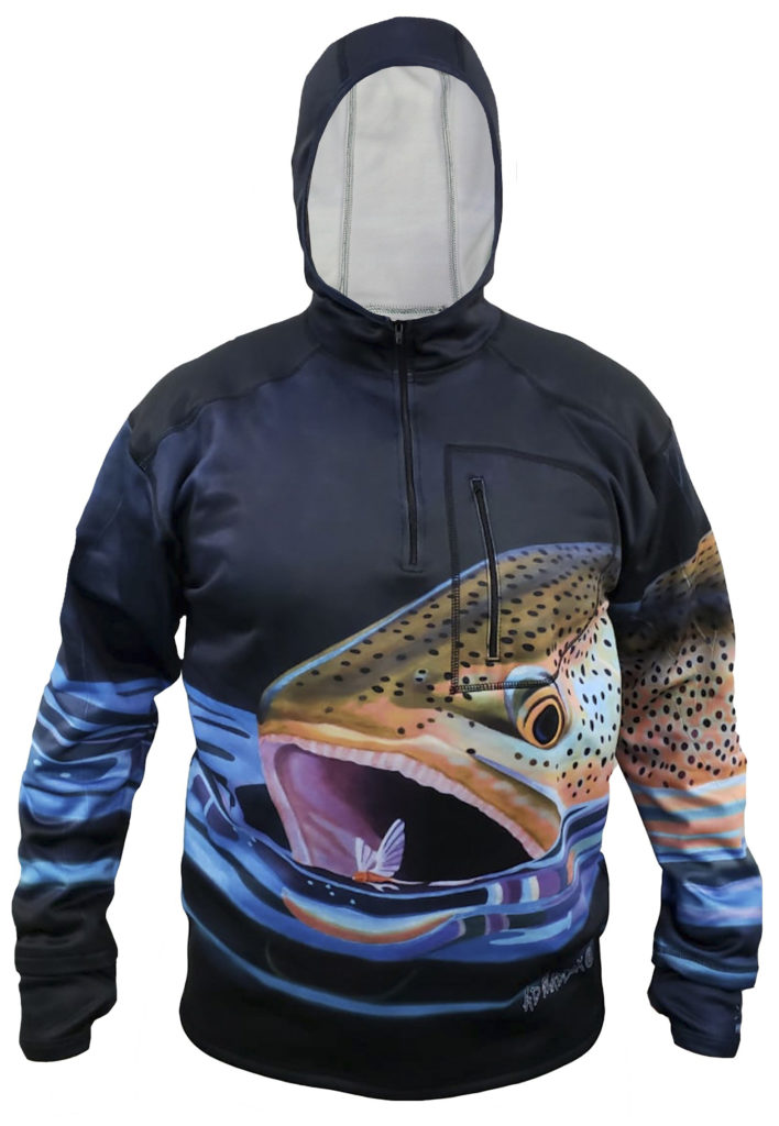 Fishing Hoodie Brown Snack front saltwater on the fly