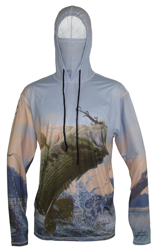 Fishing Hoodie Bass front saltwater on the fly