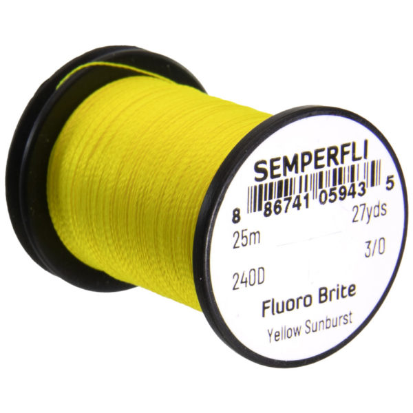Yellow Sunburst Fluoro Brite Thread Saltwater on the fly