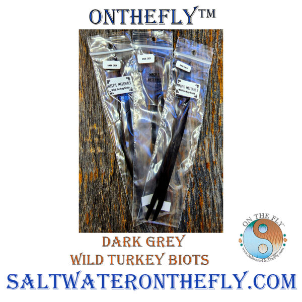 Dark Grey Wild Turkey Biots saltwater on the fly