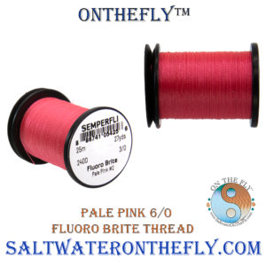 Pale Pink Fluoro Brite Thread Saltwater on the fly
