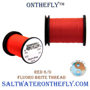 Red Fluoro Brite Thread Saltwater on the fly