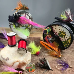 Semperfli Blood Red Fluoro Brite Thread, Saltwater on the fly.