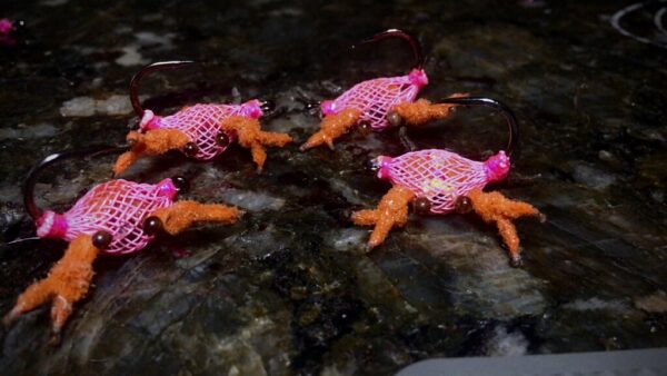 Orange Pink Flex Crab. Saltwater on the Fly is your Fly fishing Headquarter for Gear and Destination Fly Fishing Adventures