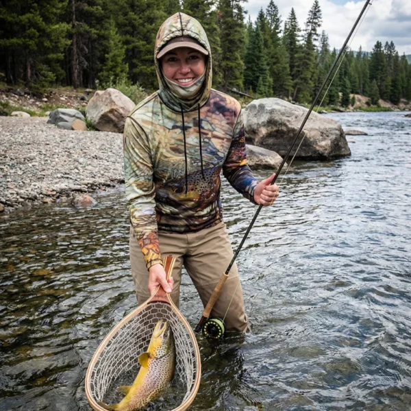 Fishing Hoodie Secluded Brown