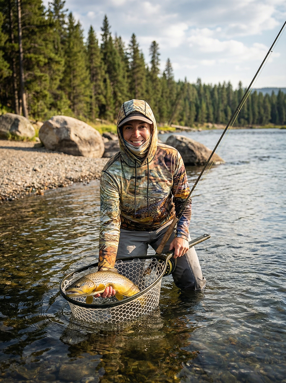 Fishing Hoodie Secluded Brown - Image 2