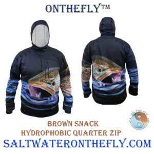 Hydrophobic Brown Snack Fishing Hoodie for Those Cool Days on the Water