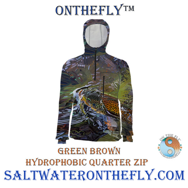 Hydrophobic Green Brown Fishing Hoodie