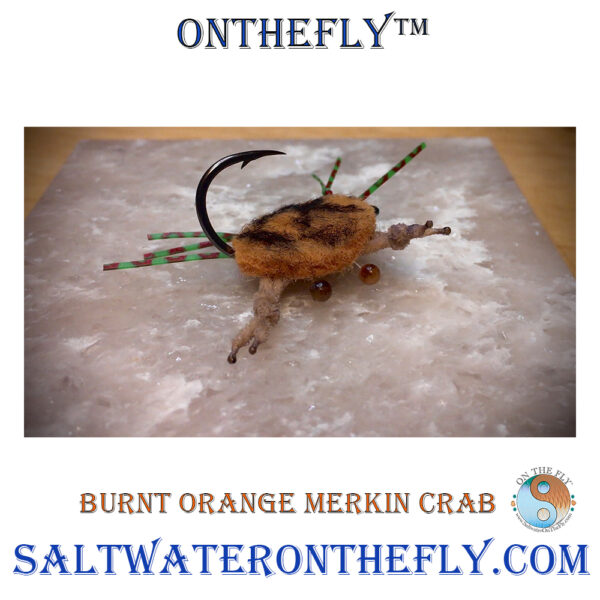 Burnt Orange Merkin Crab saltwater flies on Saltwater on the Fly your fly fishing experts