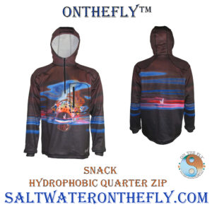 Hydrophobic The Snack Fishing Hoodie Perfectly Displays a Rainbow Snacking on a Mayfly
