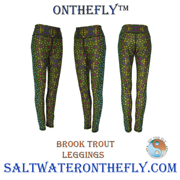 Graphic Brook Trout Patterned Leggings