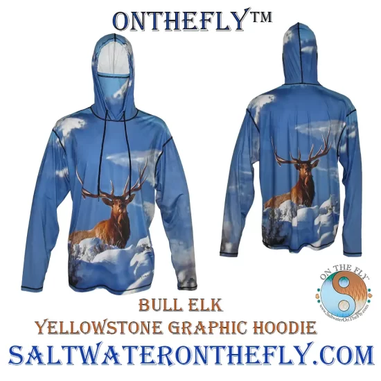 Yellowstone National Park Bull Elk Wildlife Graphic Hoodie Beautiful Yellowstone Park Bull Elk on a performance graphic hoodie