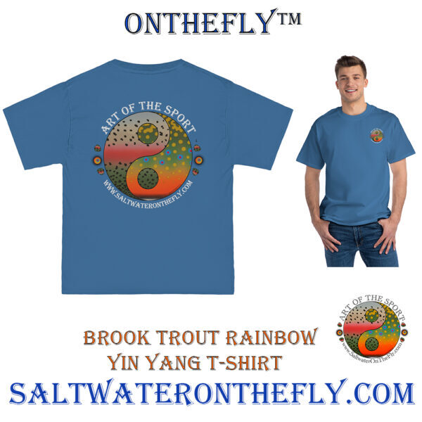 Brook Trout Rainbow Yin Yang Denim Blue