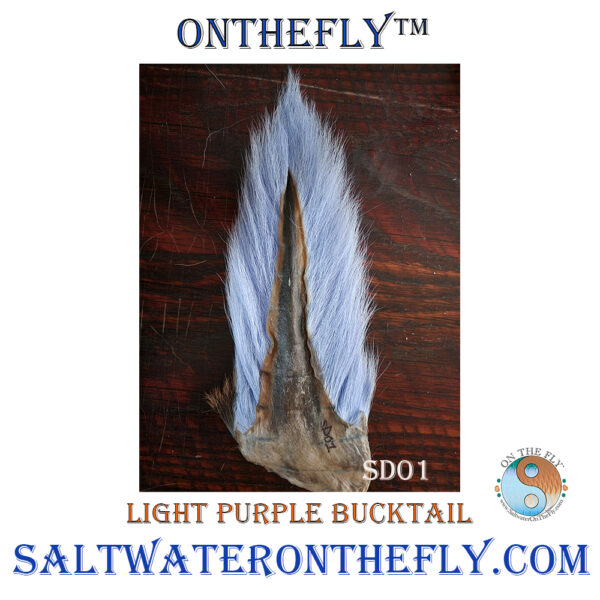 Light Purple Bucktail 01 Bucktails are numbered so you know which one you are getting.  Hair Length on all are 4" at the base to 2.5" on the tips on average.