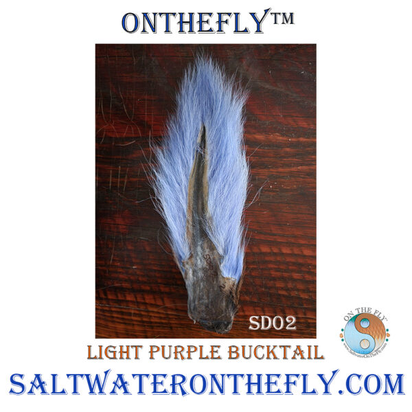 Light Purple Bucktail 02 Bucktails are numbered so you know which one you are getting.  Hair Length on all are 4" at the base to 2.5" on the tips on average.