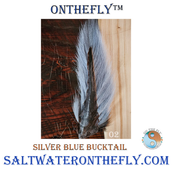 Silver Blue Bucktail 02 Bucktails are numbered so you know which one you are getting.  Hair Length on all are 4" at the base to 2.5" on the tips on average.
