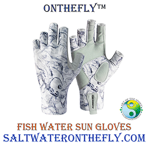 Fish Water Sun Protective gloves for fly fishing for red drum on the carolina coast