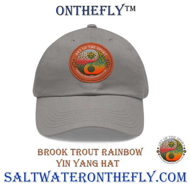Brook Trout Rainbow Yin Yang Hat Grey with Brown Patch