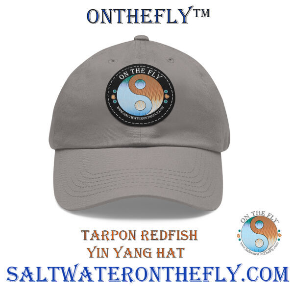 Tarpon Redfish Yin Yang On the Fly Hat grey with black patch