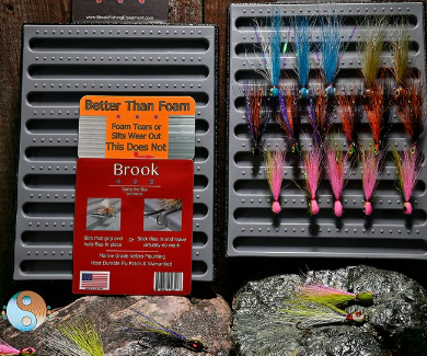 Brooks fly patches and fly boxes at saltwater on the fly perfect for fly fish Montana