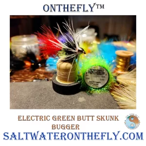Electric Green Butt Skunk Bugger on Saltwater on the fly