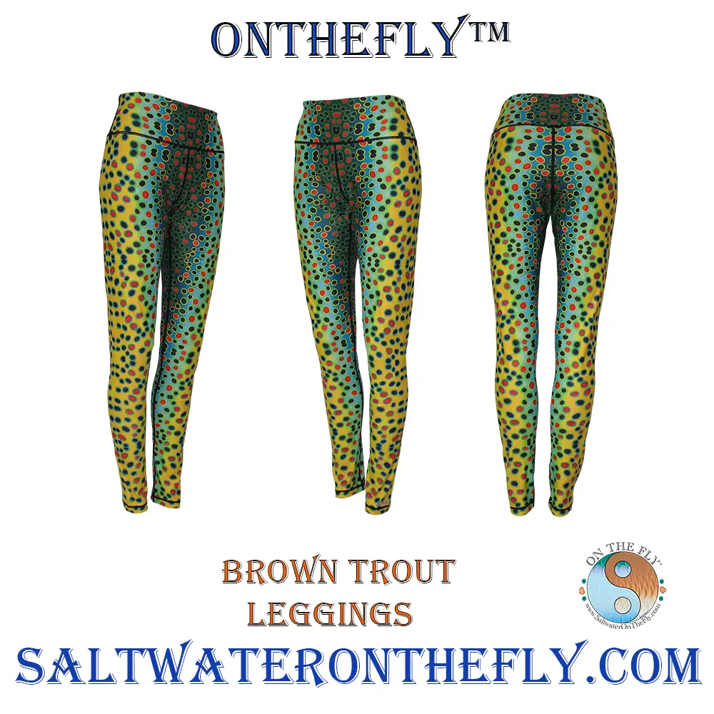 Brown trout leggings, great for wet wading, in your waders as a base layer or around town.