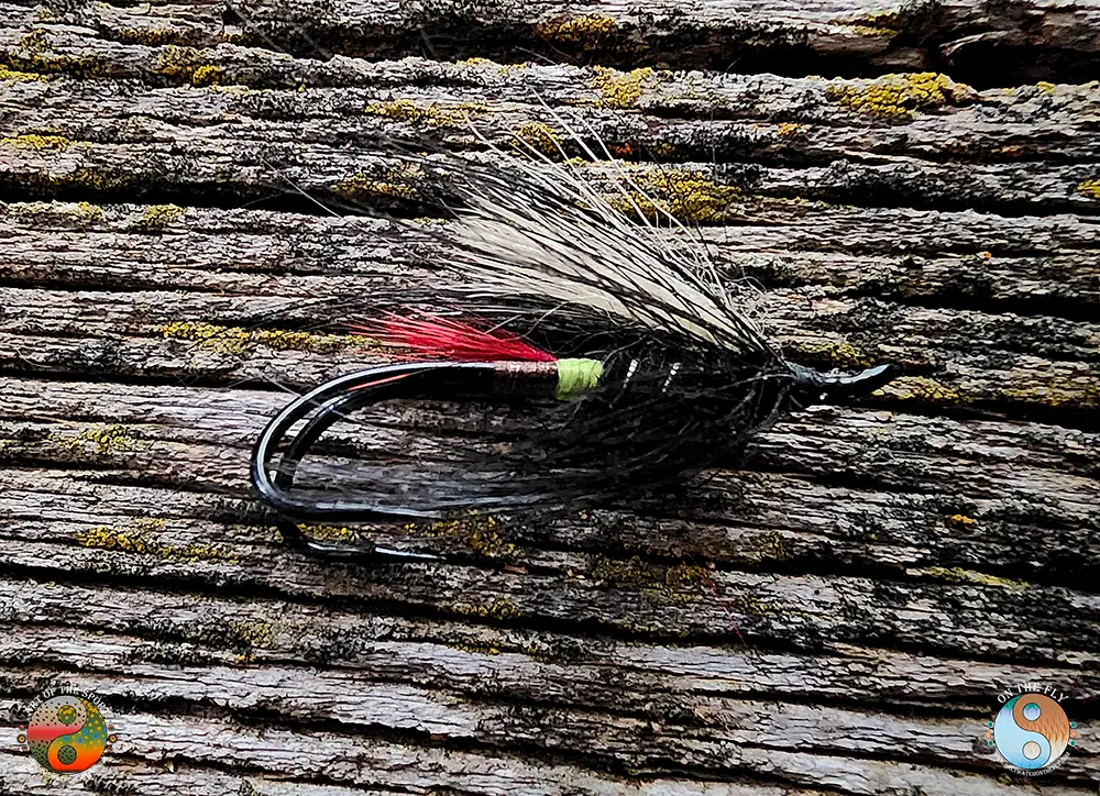 Green Butt Skunk tied on a double Steelhead Salmon Hook