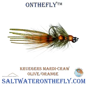 Kruegers Mardi-Craw Olive - Orange on Saltwater on the fly