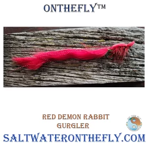 Red Demon Rabbit Gurgler Great pike and musky fly. Has great action, enough to draw them up from the depths.