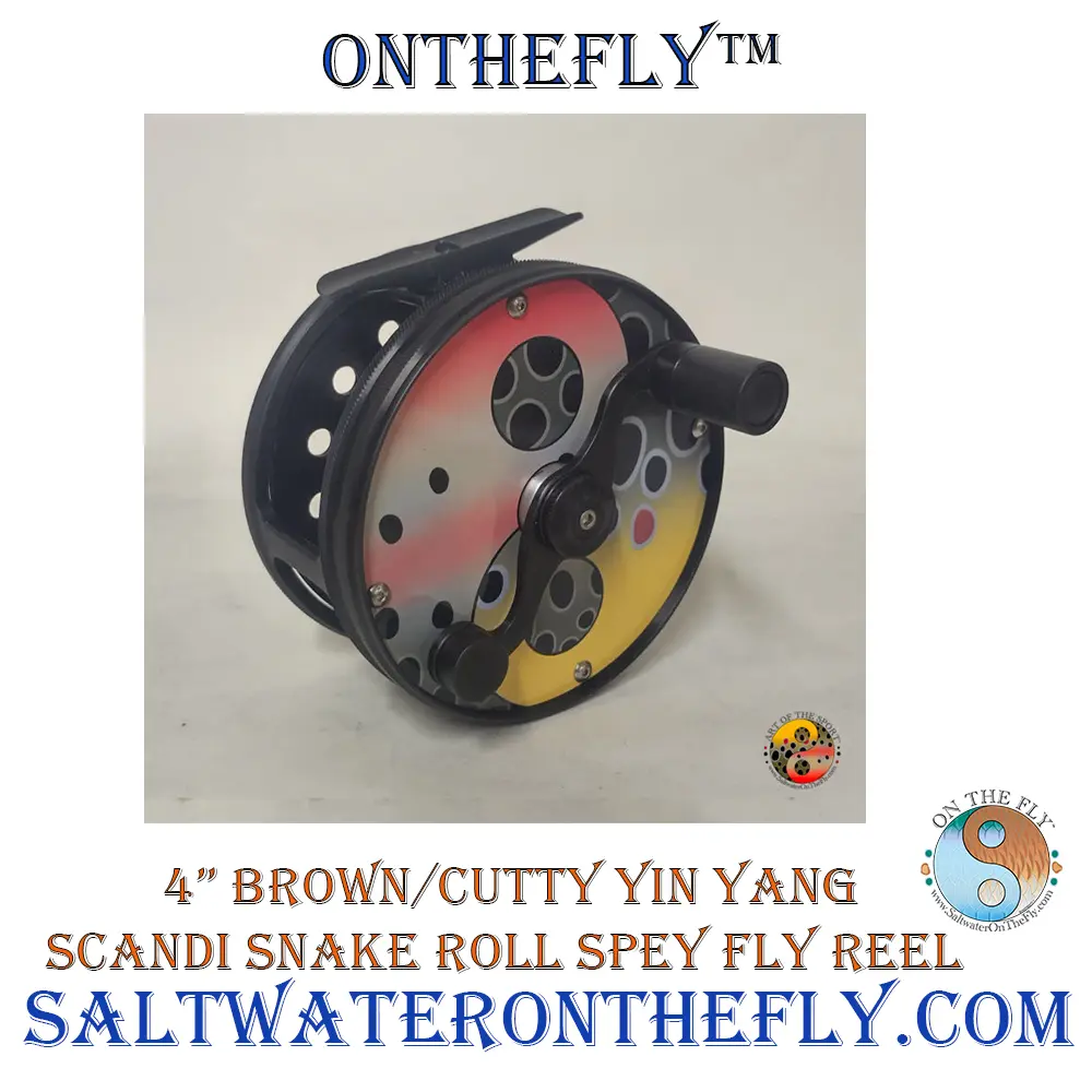 American Made Spey Fly Reel Black, Brown Trout Cutthroat design