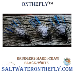 Mardi-Craw Black-White great fly for bass, pike, trout, muskie and saltwater predators