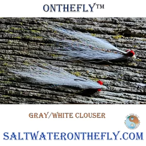 Gray/White Clouser Minnow for all predator fly fishing. Clouser have caught trout, bass, panfish, pike, muskie and all saltwater predators on a fly rod.
