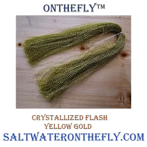 Perfect Accent Crystallize Flash Yellow Gold Fly Tying material for nymph, streamers and dry flies.  A Saltwater on the Fly Product