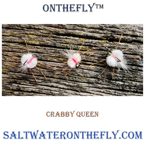 Crabby Queen Crab entices bonefish, permit and redfish with enthusiastic takes with reel screaming excitement. Great fly on the flats or a off colored marsh