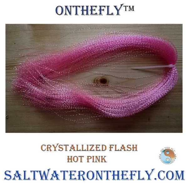 Crystallized Flash Hot Pink fly tying materials on Saltwater on the fly