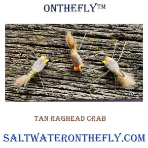 Tan Raghead Crab on saltwater on the fly