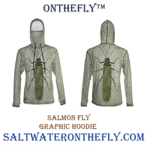 Fly Fishing Apparel Salmon Fly Graphic Hoodie puts you on the hatch all the time. Outdoor performance UPF-50 sun protection Hiking, fly fishing, camping