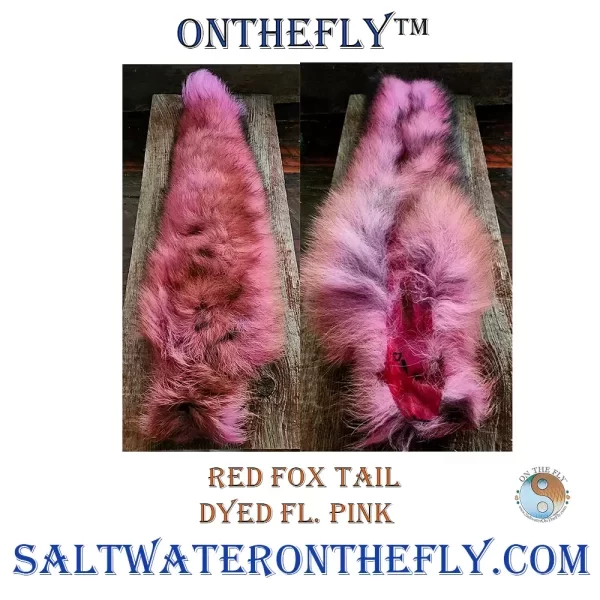 Red Fox Tail Dyed Fluorescent Pink