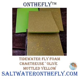 Tidewater Fly Foam Chartreuse-Olive Mottled Yellow fly tying materials saltwater on the fly
