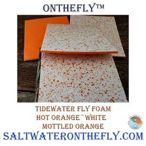 Tidewater Fly Foam Hot Orange-White Mottled Orange fly tying materials North Coast Fly Company