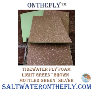 Tidewater Fly Foam Light Green-Brown Mottled Green-Silver fly tying materials Saltwater on the Fly